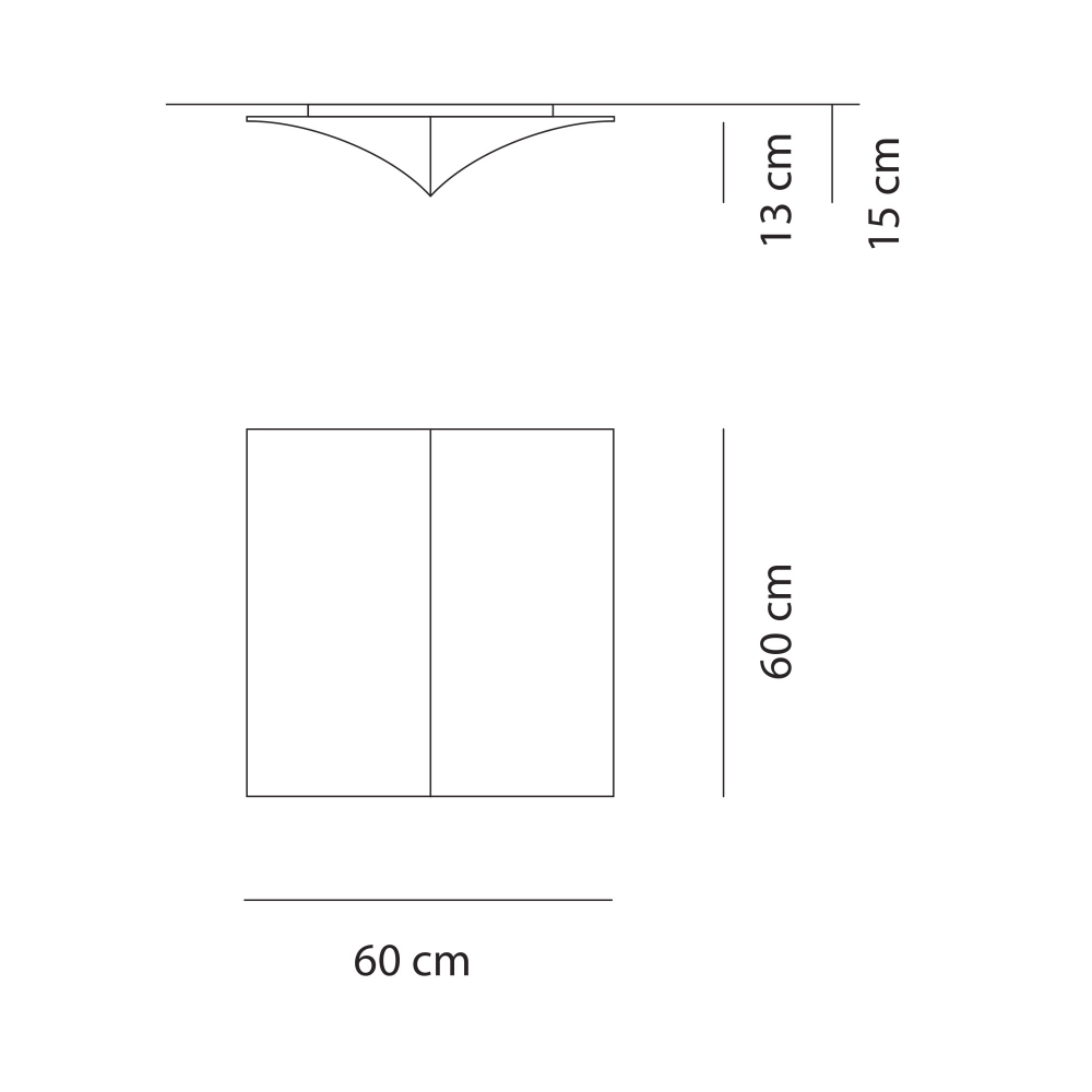 Axolight Lampada a soffitto Nelly Straight 60x60 cm