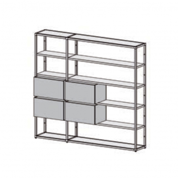 Desalto Helsinki modular bookcase - Composition H (h. 198 L 70 + 147 - 217 cm) ?