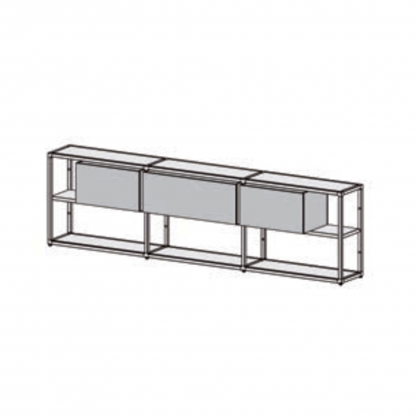 Desalto Libreria modulare Helsinki - Composizione L (h. 82 L 100 + 97 + 97 - 294 cm)