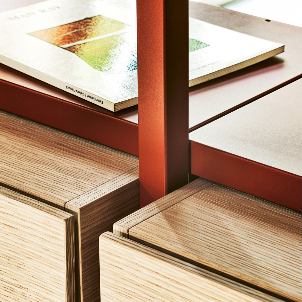 Desalto Libreria modulare Helsinki - Composizione L (h. 82 L 100 + 97 + 97 - 294 cm)
