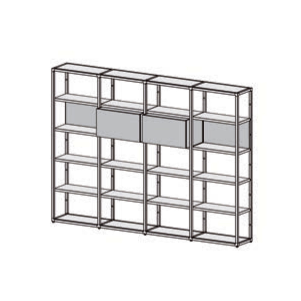Desalto Libreria modulare Helsinki - Composizione O (h. 198 L 70 + 67 + 67 + 67 - 271 cm)