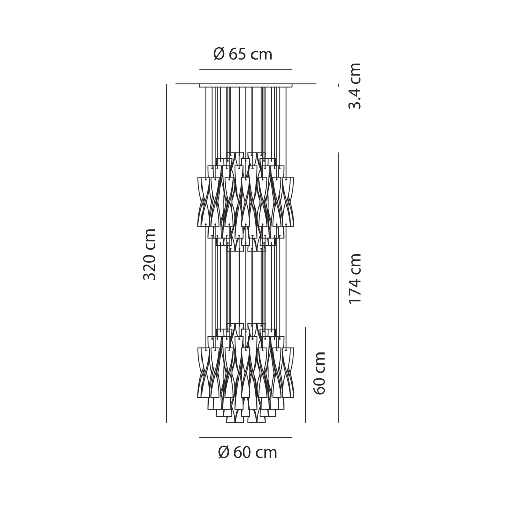 Axolight Lampada a sospensione doppia Aura diam. 60 cm