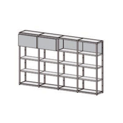 Desalto Libreria modulare Helsinki - Composizione T (h. 160 L 70 + 67 + 67 + 67 - 271 cm)