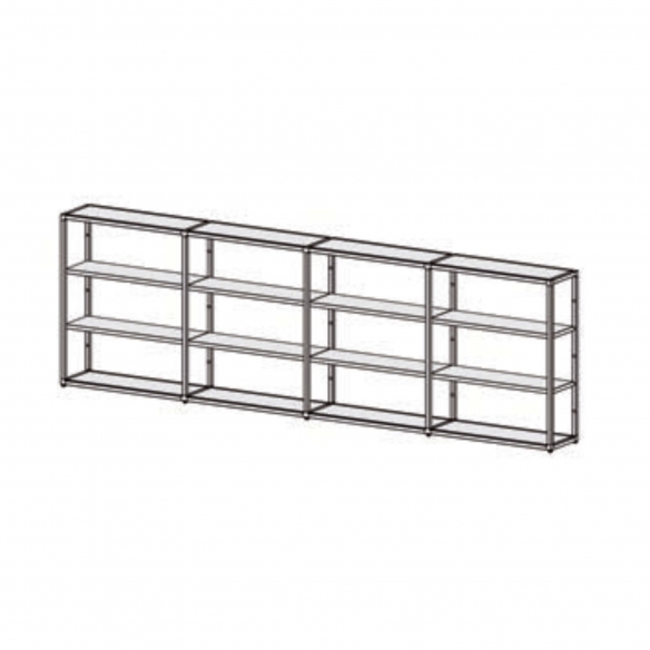 Desalto Helsinki modular bookcase - Composition U (h 121 L 100 + 97 + 97 + 97 - 391 cm)
