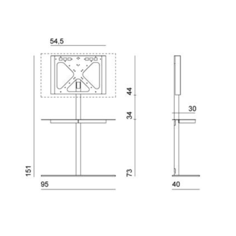 Desalto Sail 301 TV stand h 151 cm (TV max 50'') - Shelf included