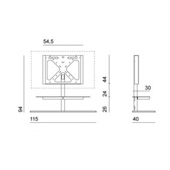 Desalto Porta TV Sail 302 h 94 cm (TV max 50'') - Mensola inclusa