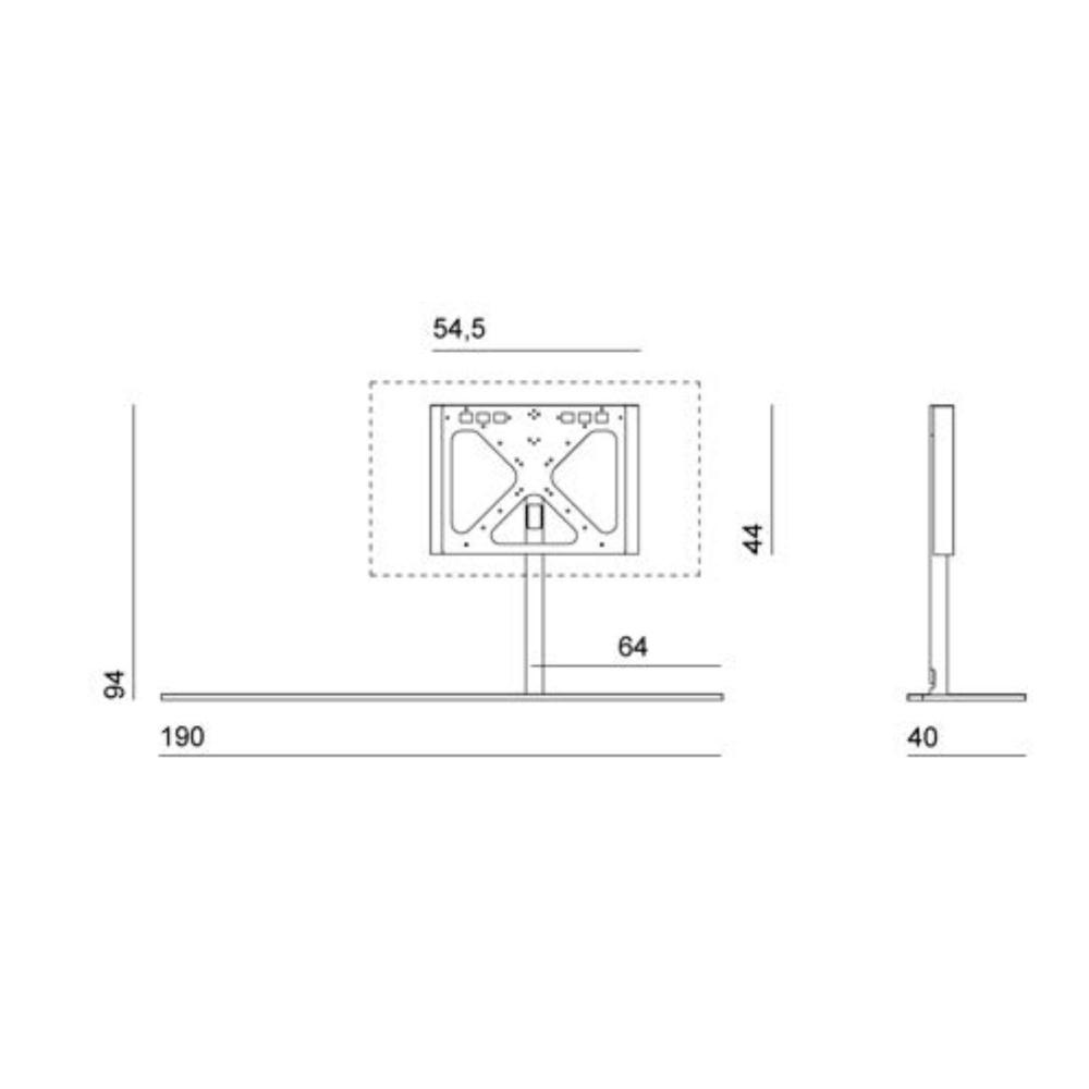Desalto Sail 302 TV stand h 94 cm (TV max 65'') - TV positioning on the right