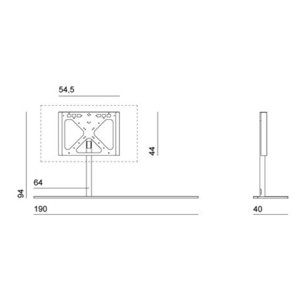 Desalto Sail 302 TV stand h 94 cm (TV max 65'') - TV positioning on the left