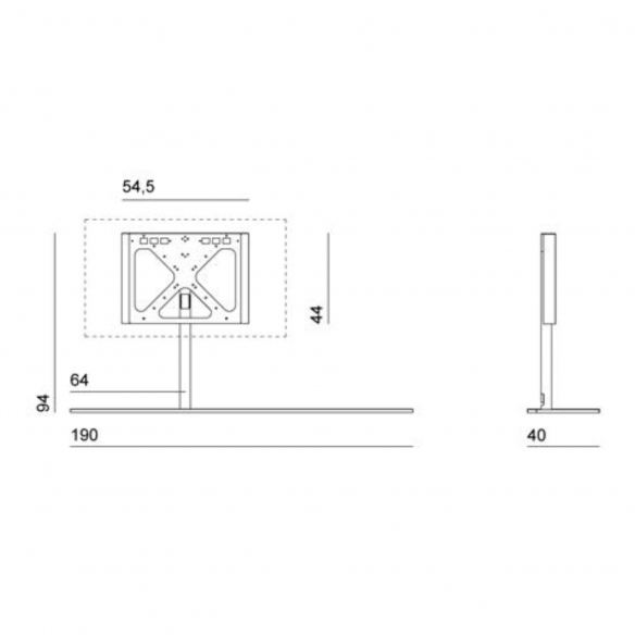Desalto Porta TV Sail 302 h 94 cm (TV max 65'') - Posizionamento TV a sinistra