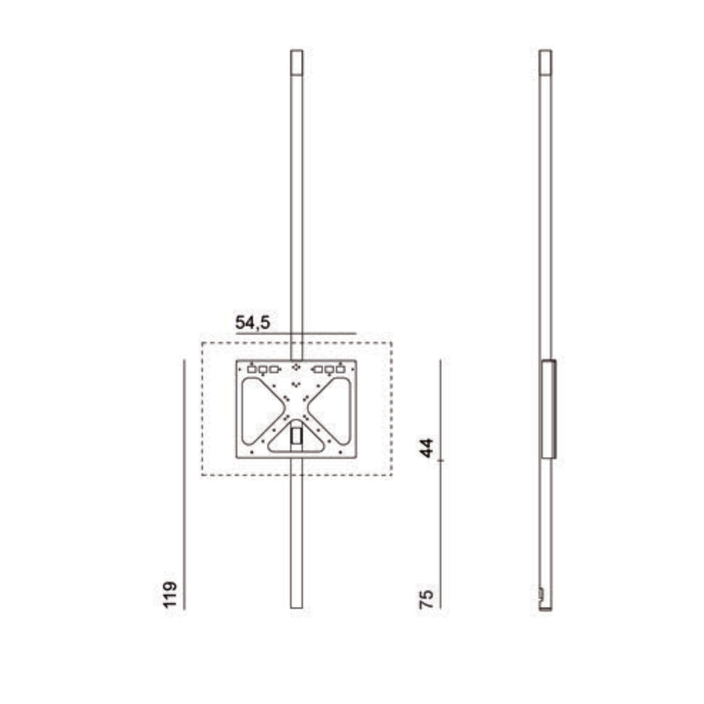 Desalto Sail 307 TV stand with rotating ceiling support - TV positioning h. 119