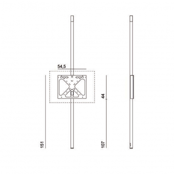Desalto Sail 307 TV stand with rotating ceiling support - TV positioning h. 151