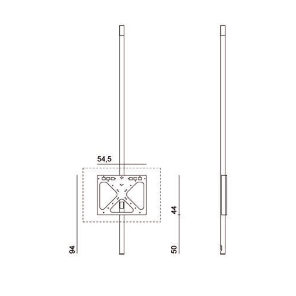Desalto Porta TV Sail 307 con piantana girevole a soffitto - Posizionamento TV h. 94