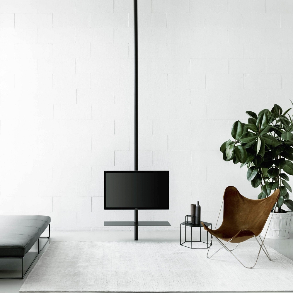 Desalto Porta TV Sail 307 con piantana girevole a soffitto - Posizionamento TV h. 94 e mensola inclusa