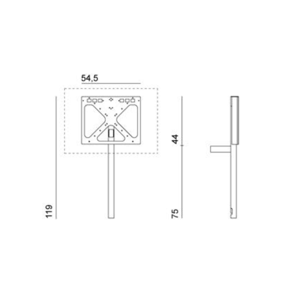 Desalto Porta Tv Sail 304 con fissaggio posteriore a parete h 119 cm (TV max 80'')