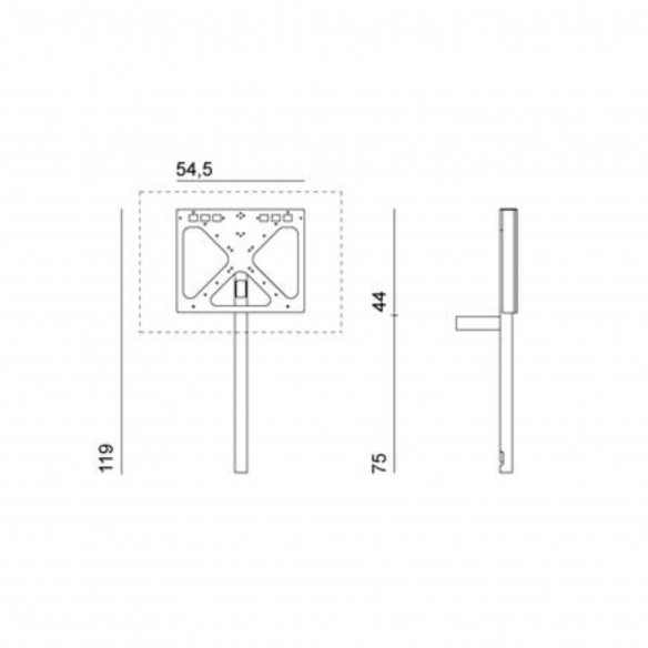 Desalto Porta Tv Sail 304 con fissaggio posteriore a parete h 119 cm (TV max 80'')