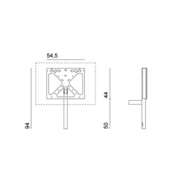 Desalto Porta Tv Sail 304 con fissaggio posteriore a parete h 94 cm (TV max 80'')