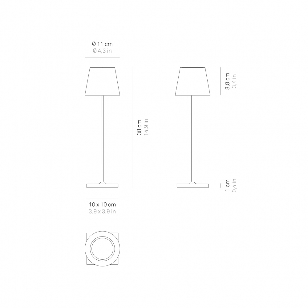 Zafferano Lampada da tavolo Poldina Pro Led ricaricabile