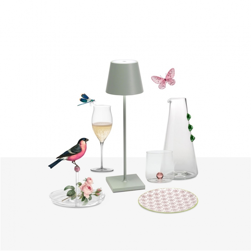 Zafferano Lampada da tavolo Poldina Pro Led ricaricabile