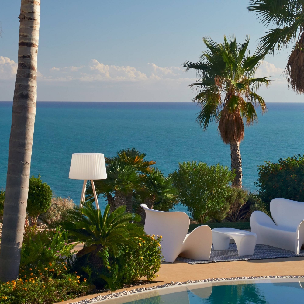 My Your Lampada da terra RGBW ricaricabile Agata Wood