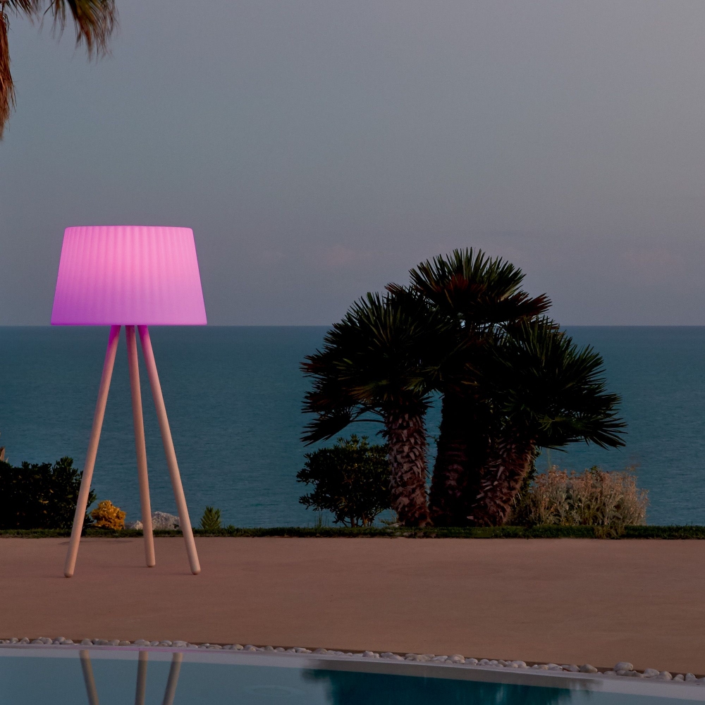 My Your Lampada da terra RGBW ricaricabile Agata Wood