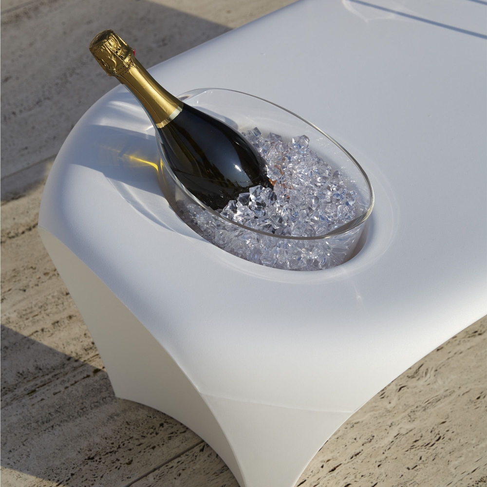 My Your Lily table with bottles rack