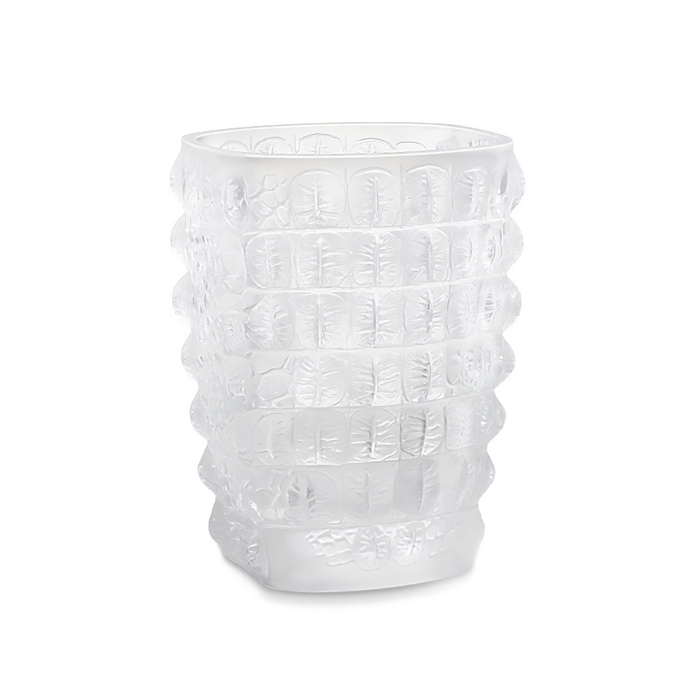 Lalique Croco Clear crystal vase