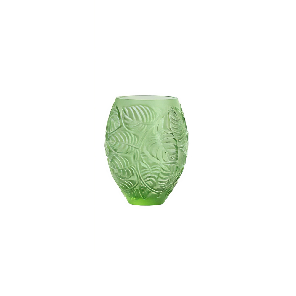 Lalique Vaso in cristallo Feuilles Vert