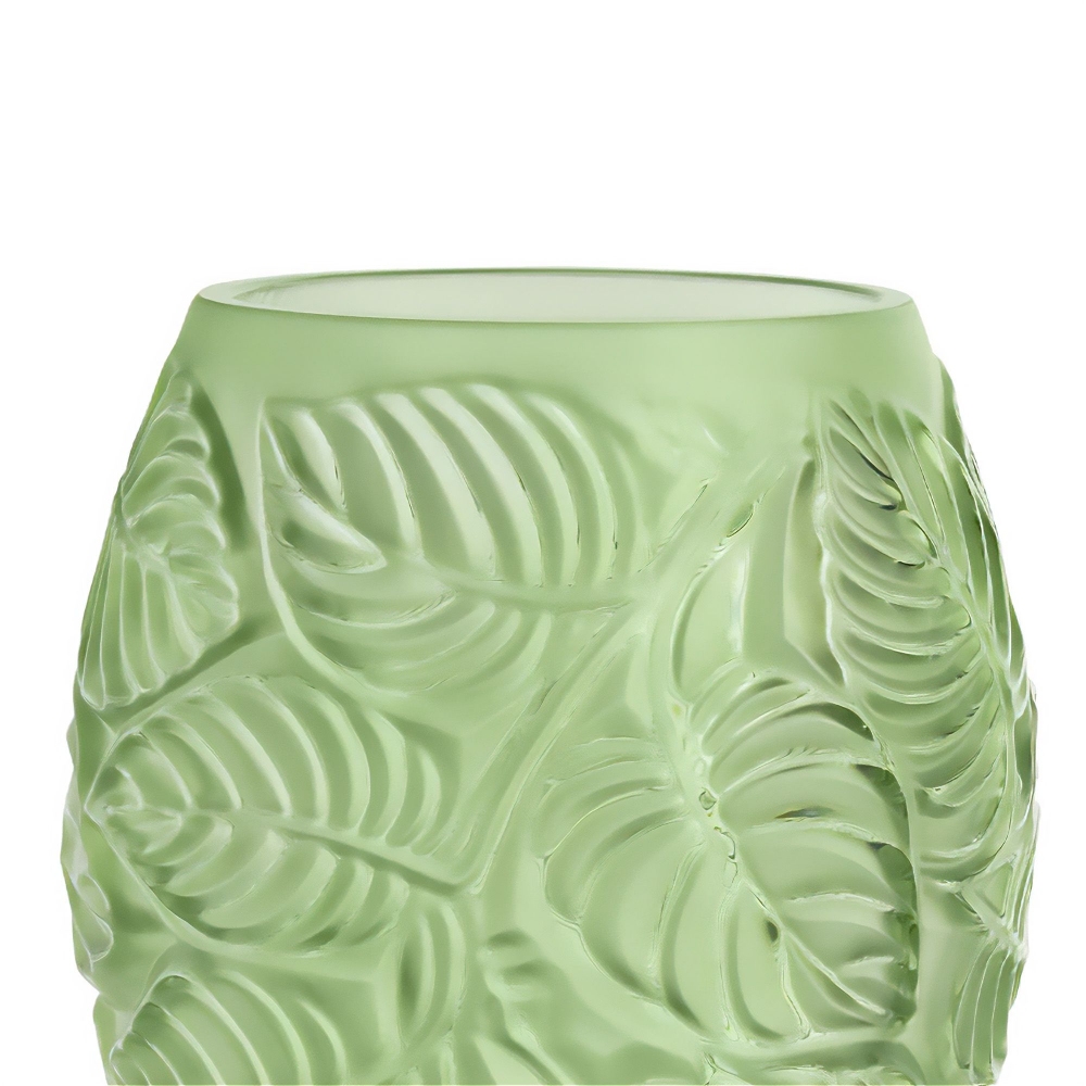 Lalique Vaso in cristallo Feuilles Vert