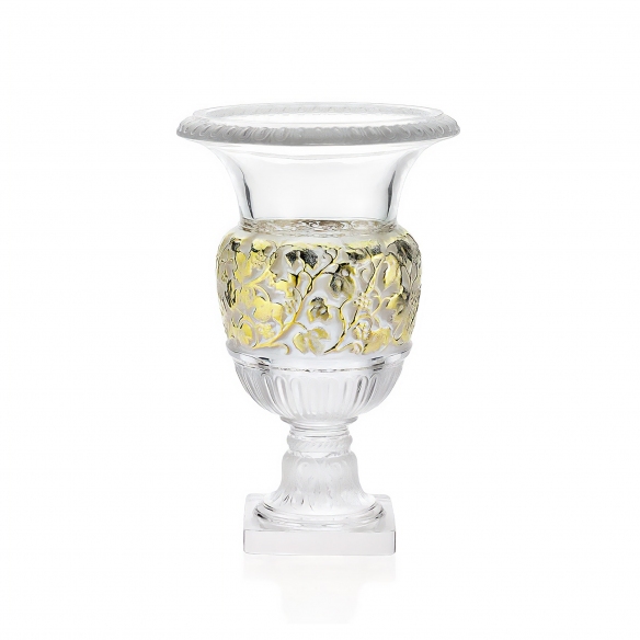 Lalique Vaso in cristallo Versailles Incolore Tamponné Or