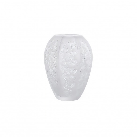 Lalique Sakura medium crystal vase