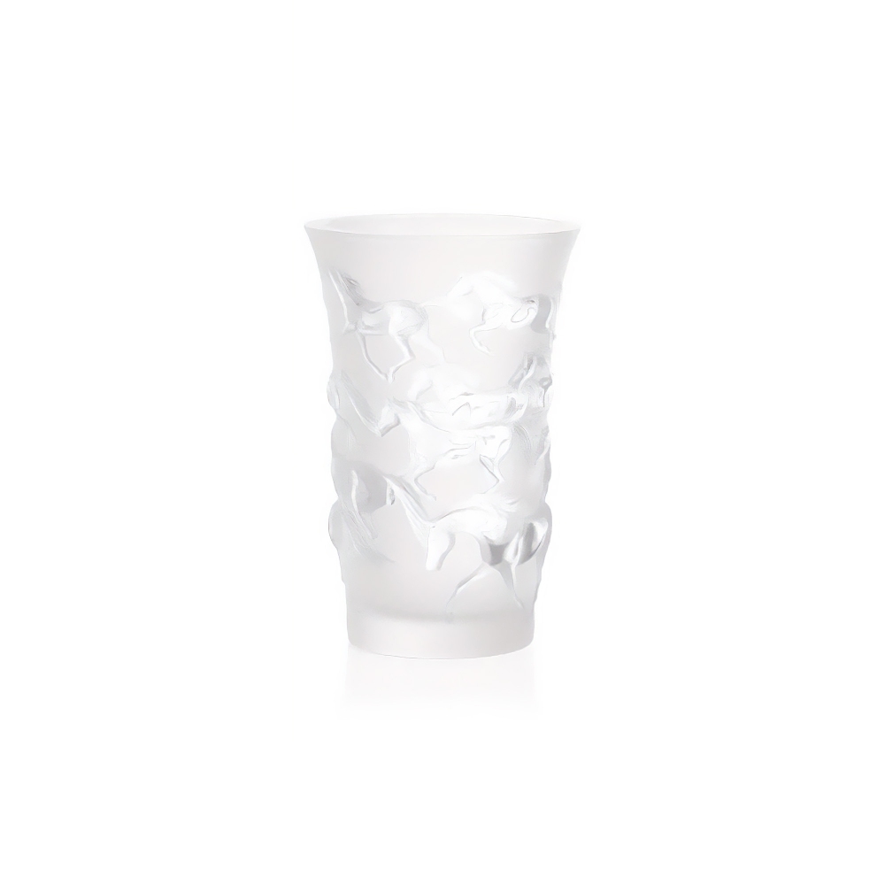Lalique Mustang crystal vase