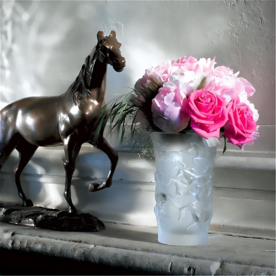 Lalique Mustang crystal vase 2