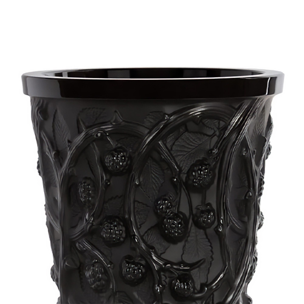 Laliqu Mûres medium black crystal vase