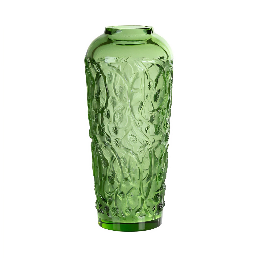 Laliqu Mûres large green crystal vase