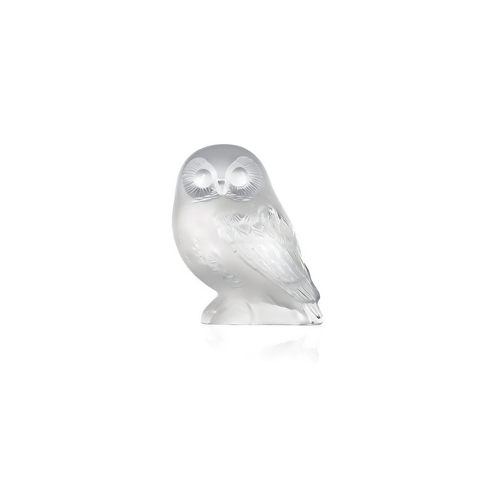 Lalique Shivers Owl crystal sculpture