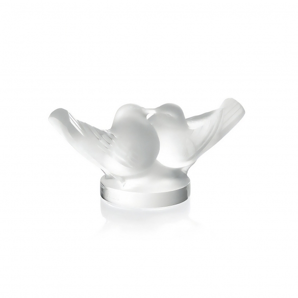 Lalique 2 Lovebirds crystal sculpture