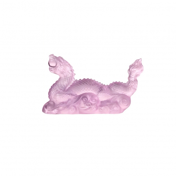 Lalique Dragon Tianlong Pink crystal sculpture