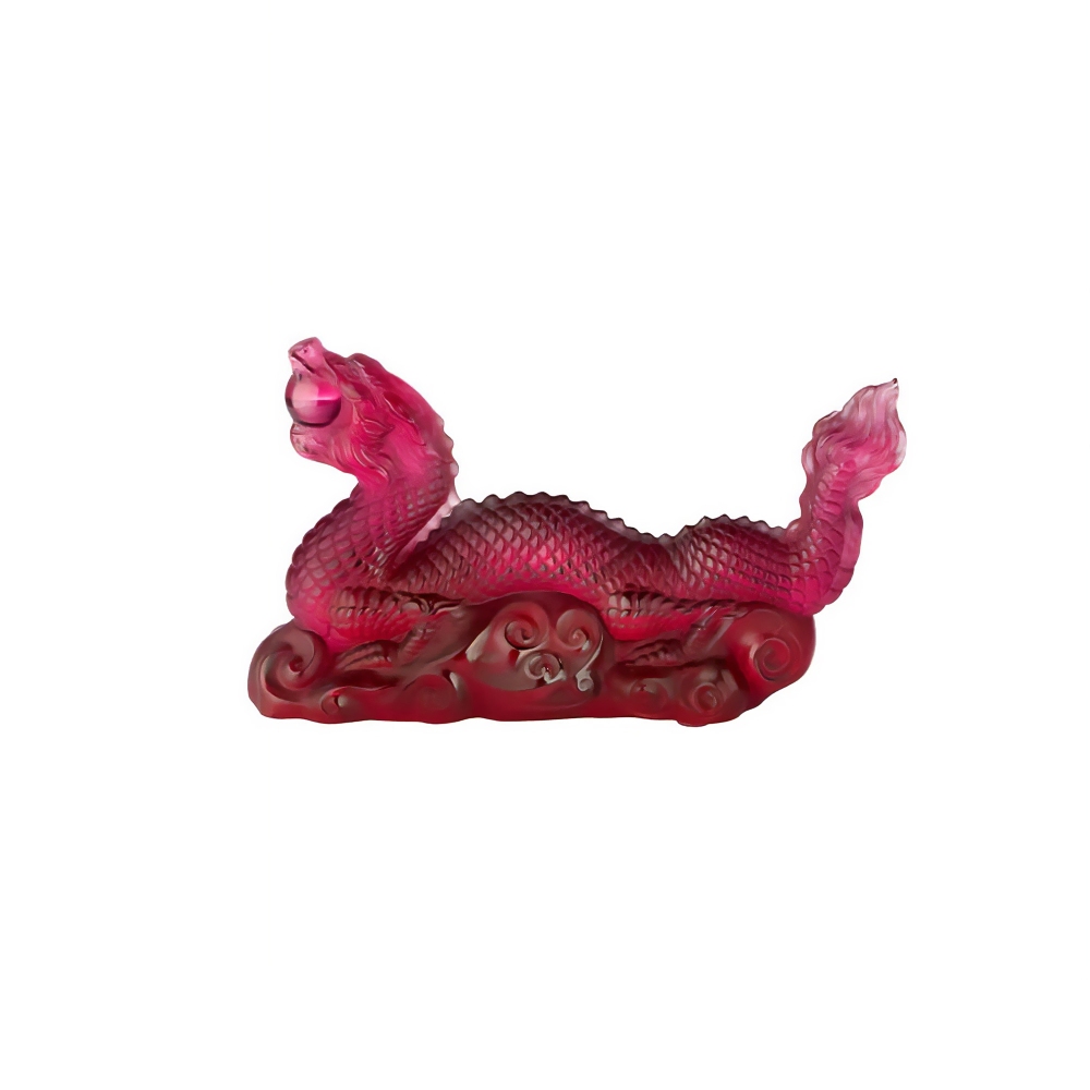 Lalique Dragon Tianlong Red crystal...