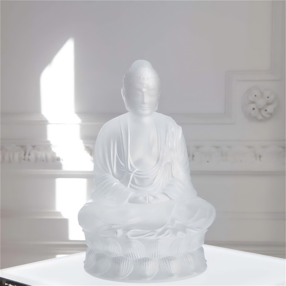 Lalique Buddha Clear small crystal sculpture