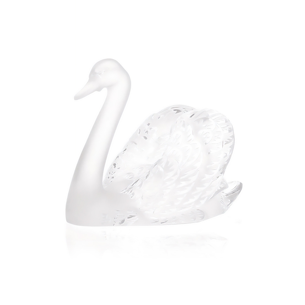 Lalique Swan Head Up Clear crystal...