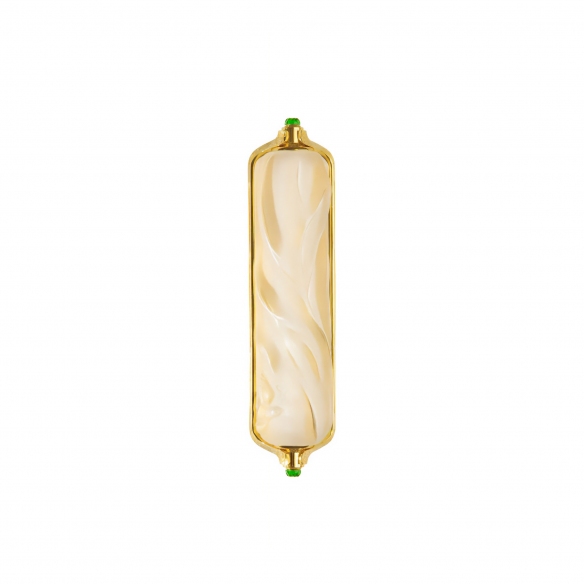 Lalique Cristallo grande Mezuzah By Irma Incolore Et Finition Doré
