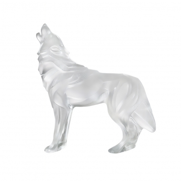 Lalique Wolf crystal sculpture