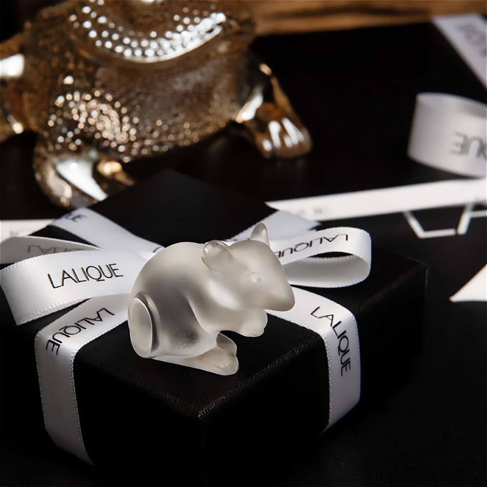 Lalique Mouse Clear crystal sculpture