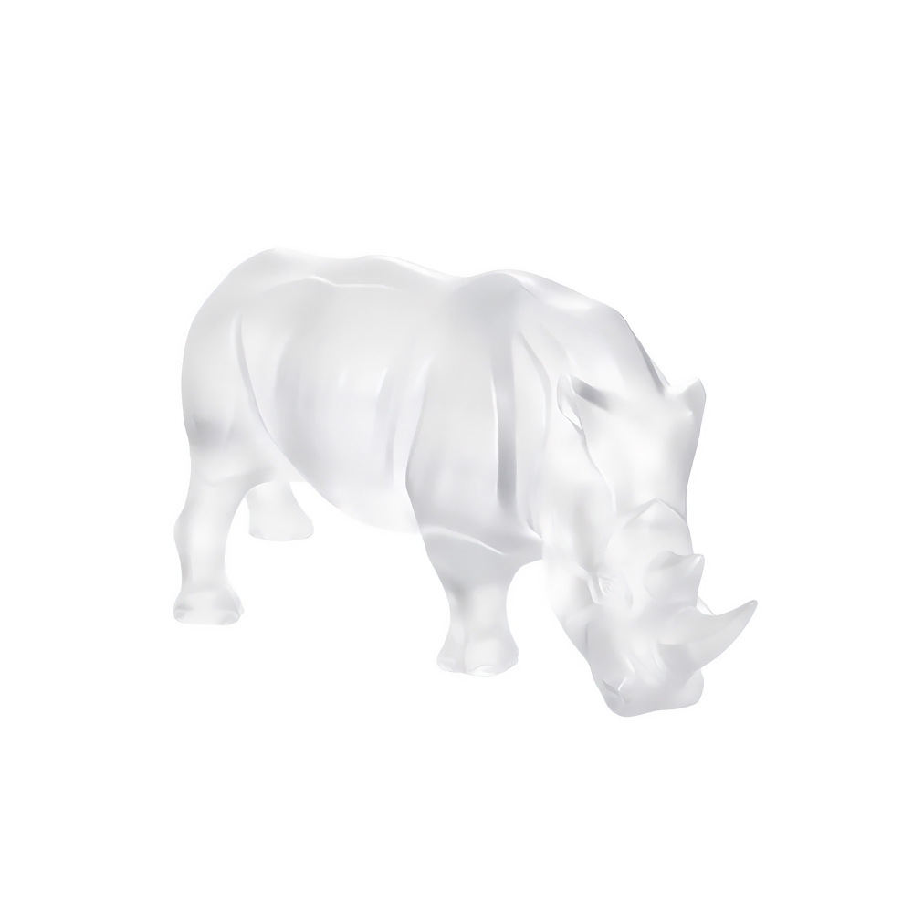 Lalique Rhinoceros Clear crystal...