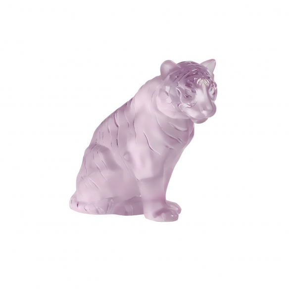 Lalique Scultura in cristallo Tigre Assis Rose
