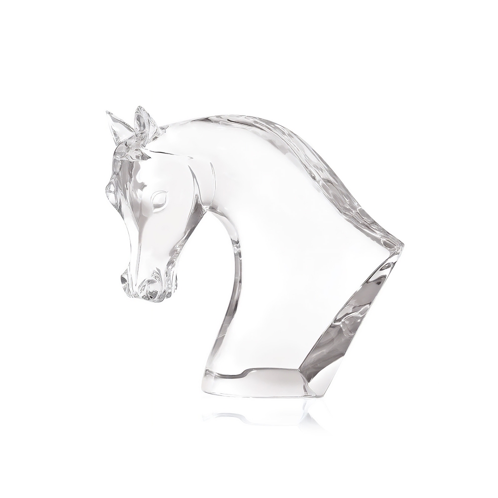 Lalique Horse's Head crystal sculpture