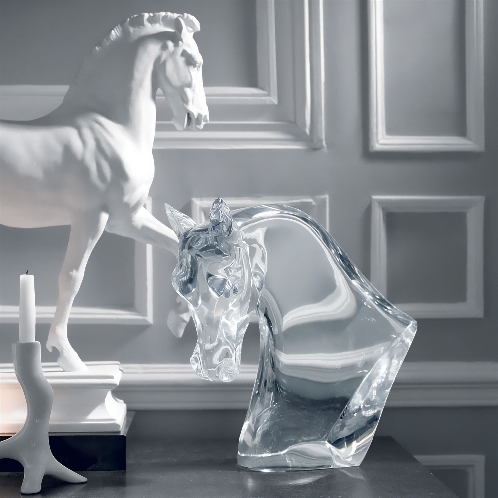 Lalique Scultura in cristallo Tête de Cheval