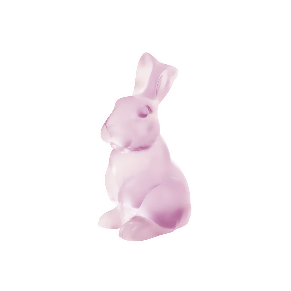 Lalique Toulouse Rabbit Pink crystal...