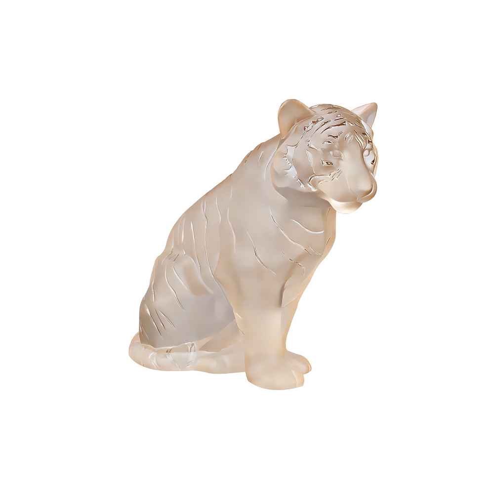 Lalique Sitting Tiger Gold Luster...