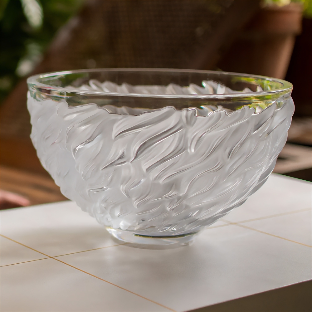 Lalique Fourrure Bowl in Clear Crystal